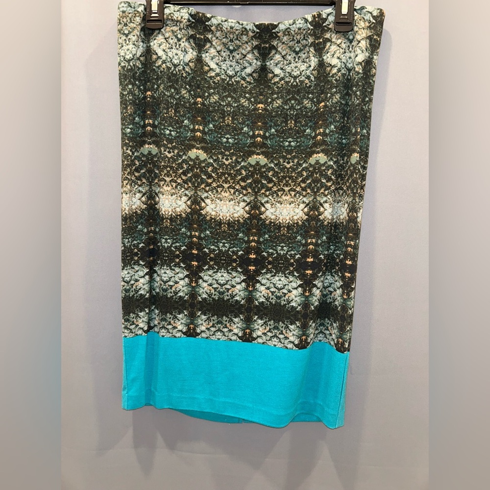 Lord & Taylor Resort Wear Teal and Green Pencil Skirt